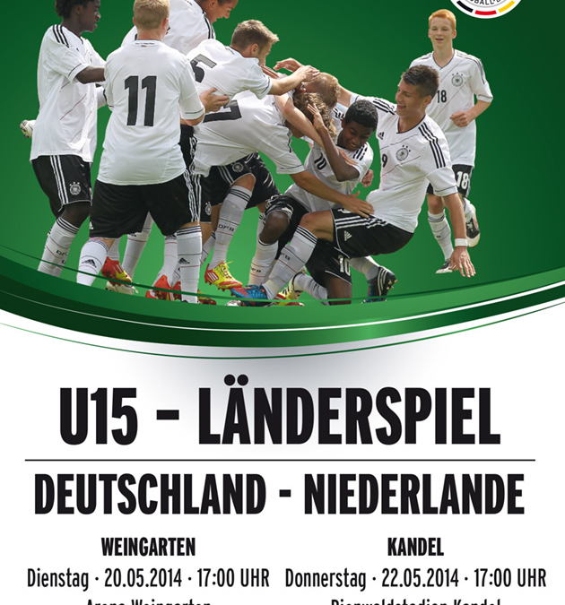 U15-Länderspiel Deutschland – Niederlande am 20.05. in Weingarten